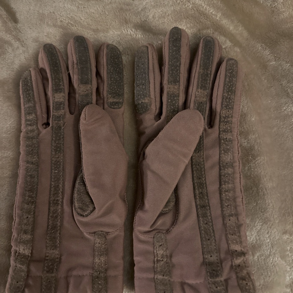 Brown Leather Isotoner Winter Gloves